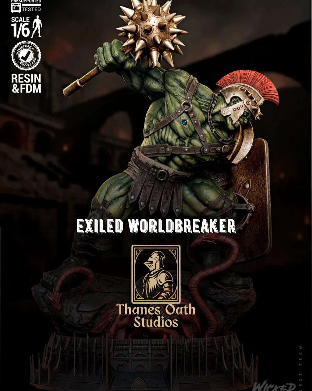 Exiled Worldbreaker - Arena Gladiator Champion Gamma Warrior Hulk Resin Figure 16K