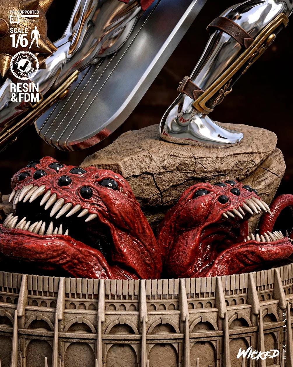 Chrome Herald - Cosmic Arena Gladiator Chrome Champion Silver Surfer Resin Figure 16K