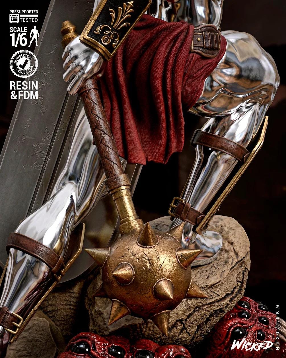 Chrome Herald - Cosmic Arena Gladiator Chrome Champion Silver Surfer Resin Figure 16K