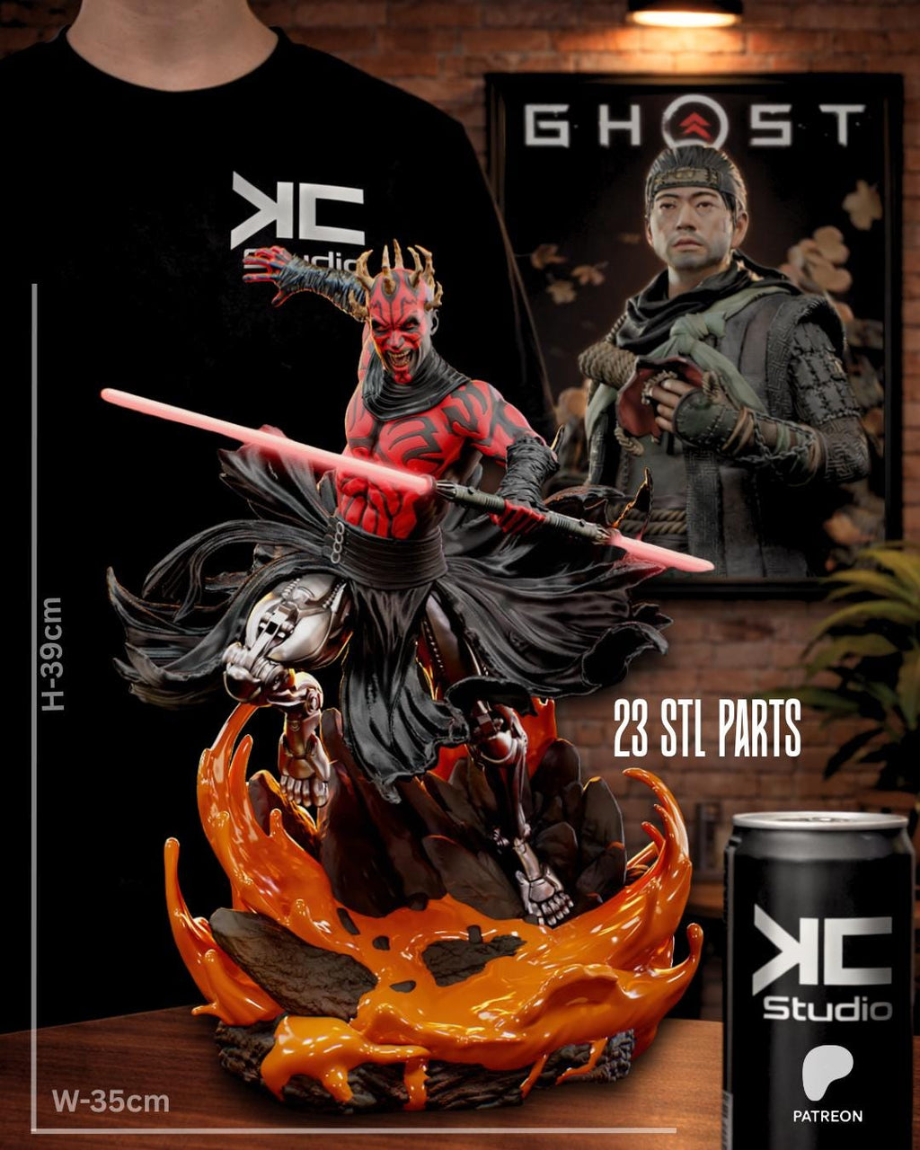 Broken Apprentice - Dark Lord Fallen Disciple Sci-Fi Revanant Darth Maul Resin Figure 16K