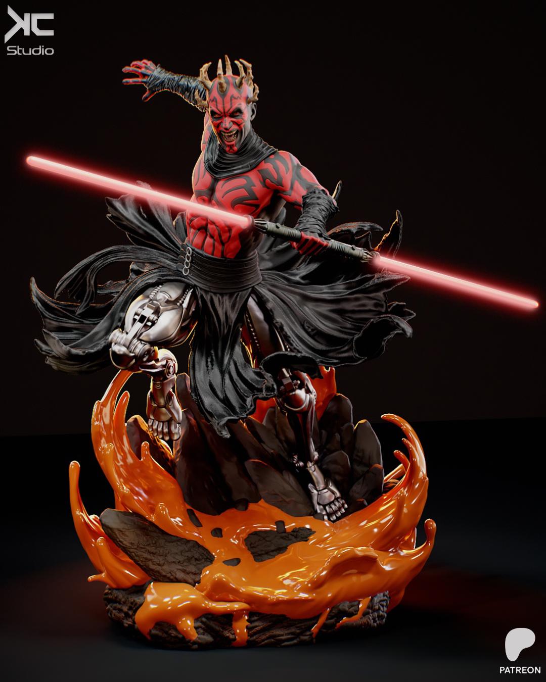 Broken Apprentice - Dark Lord Fallen Disciple Sci-Fi Revanant Darth Maul Resin Figure 16K