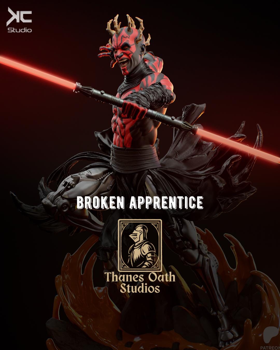 Broken Apprentice - Dark Lord Fallen Disciple Sci-Fi Revanant Darth Maul Resin Figure 16K