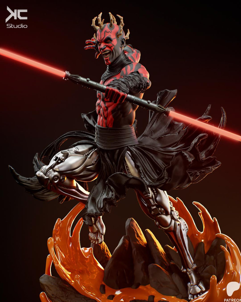 Broken Apprentice - Dark Lord Fallen Disciple Sci-Fi Revanant Darth Maul Resin Figure 16K