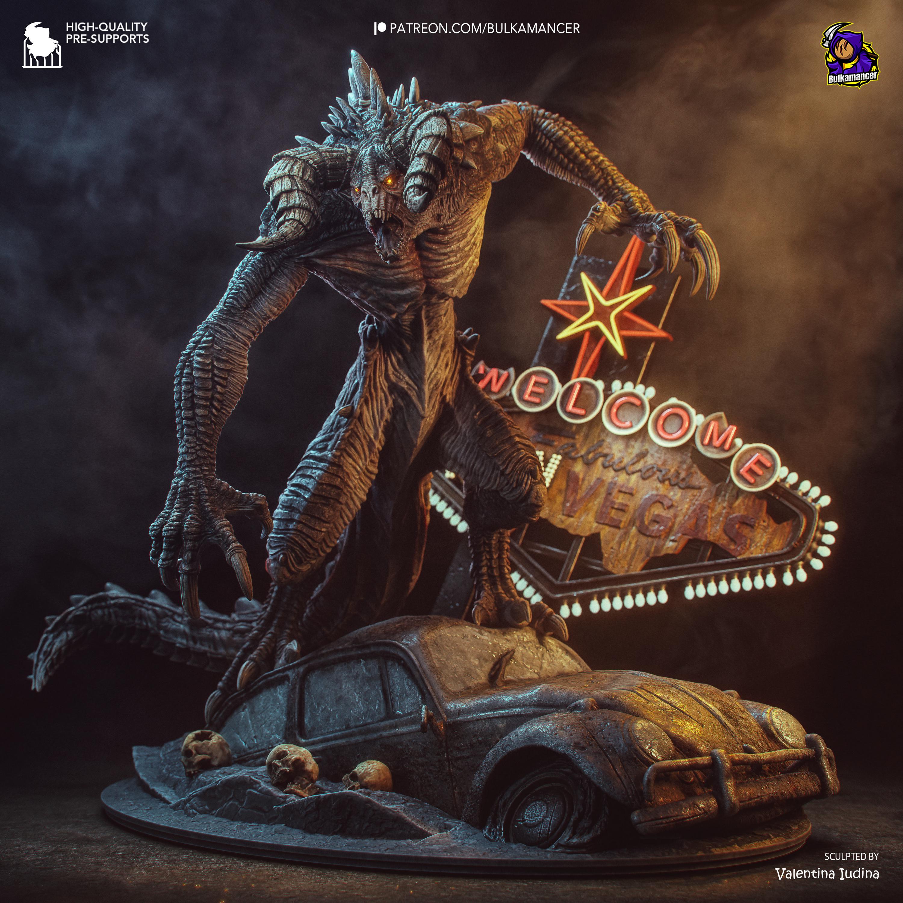 Nuclear Dreadbeast - Post Apocalyptic Wasteland Monster Deathclaw Resin Figure 16K