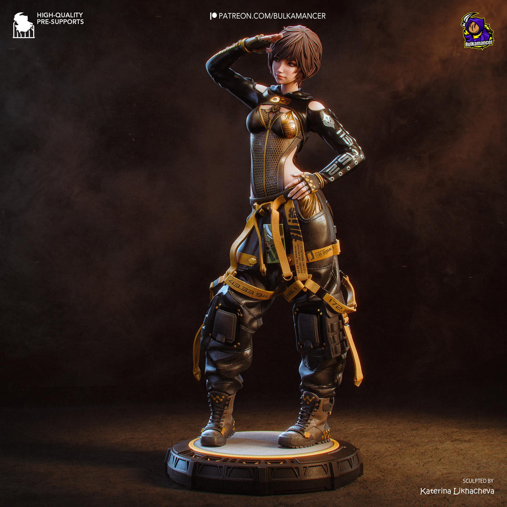 Warden Of Eidos - Sci-fi Cyber Support Futuristic Cyberpunk Lily Resin Figure 16K