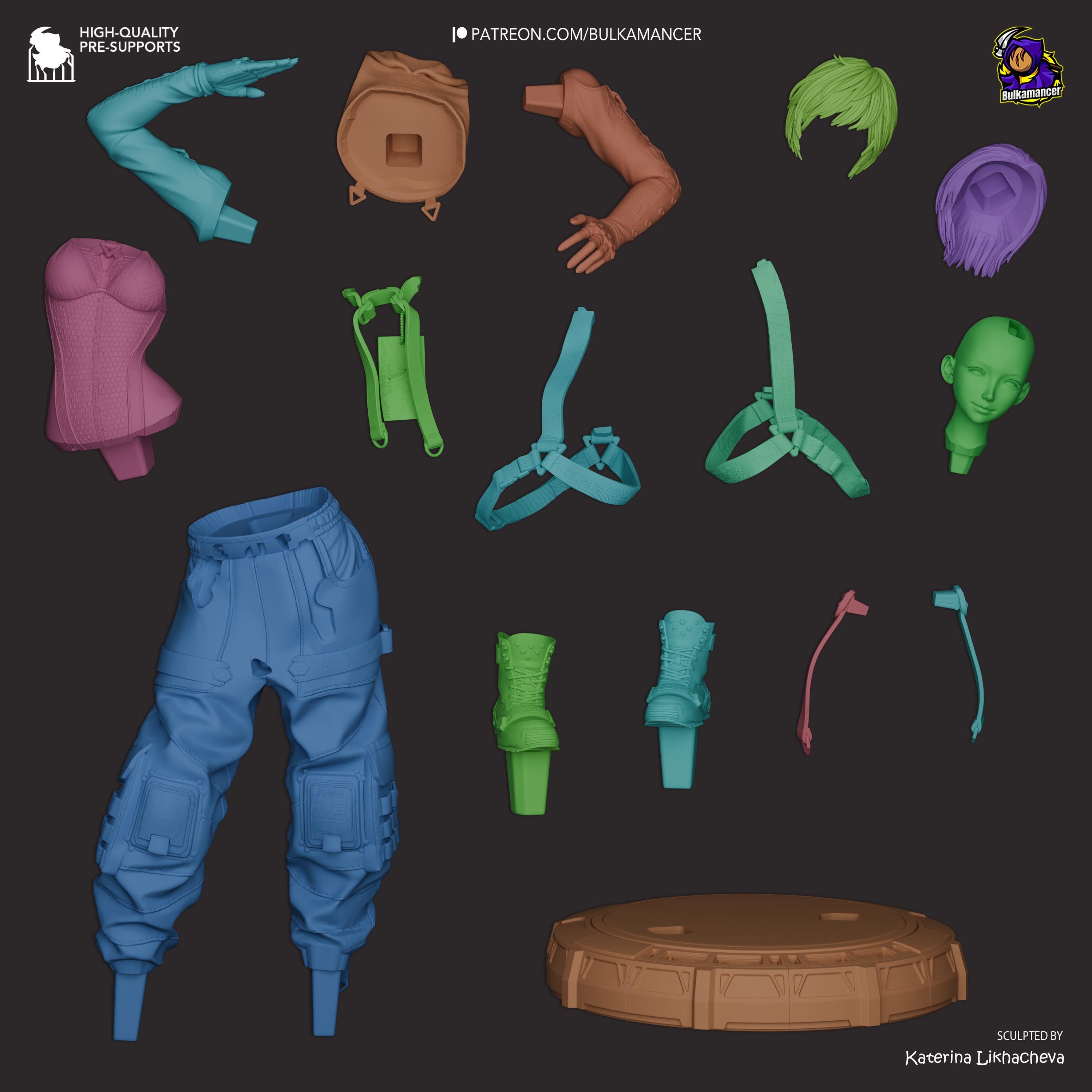 Warden Of Eidos - Sci-fi Cyber Support Futuristic Cyberpunk Lily Resin Figure 16K