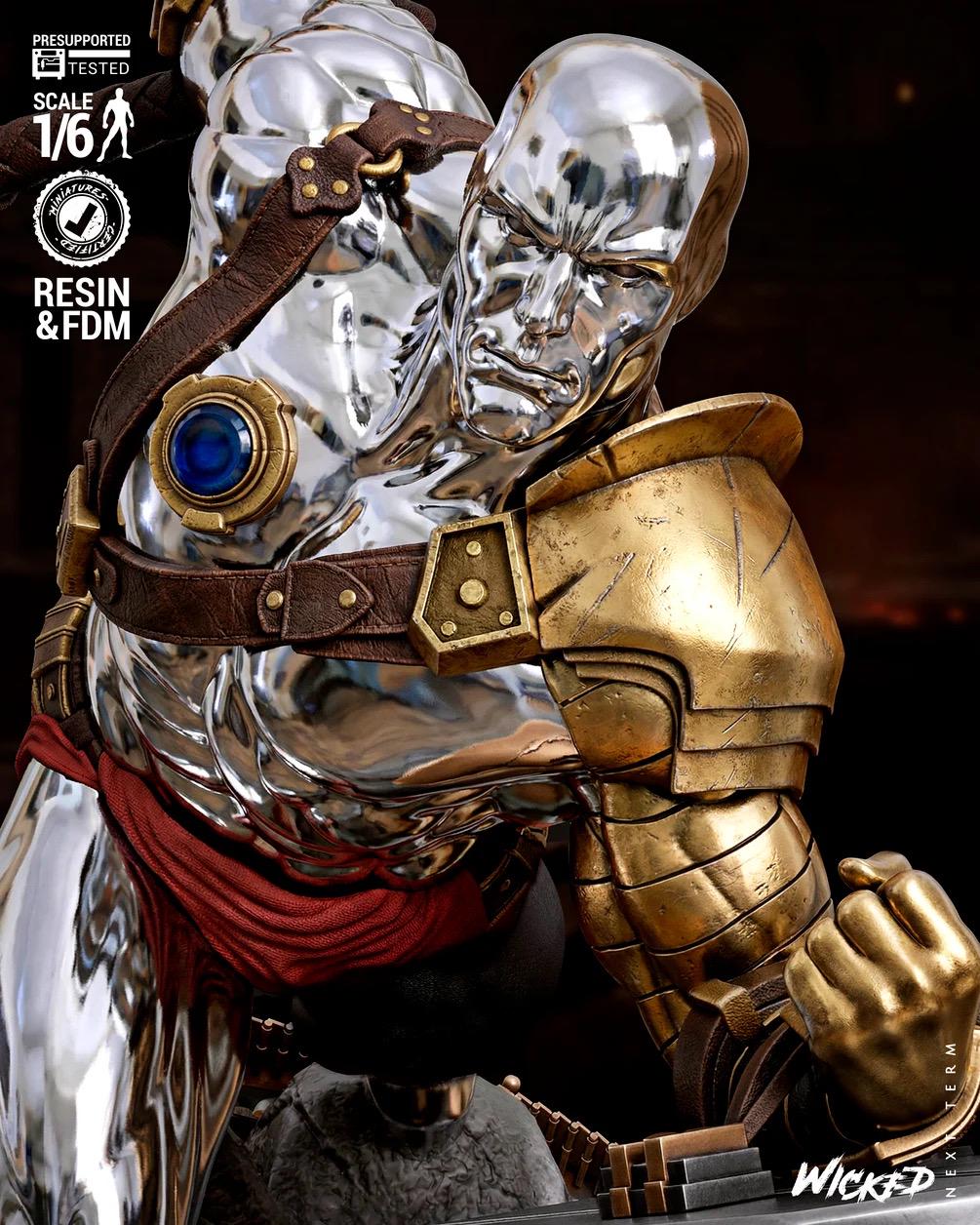 Chrome Herald - Cosmic Arena Gladiator Chrome Champion Silver Surfer Resin Figure 16K