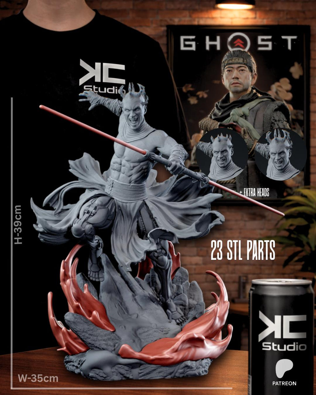 Broken Apprentice - Dark Lord Fallen Disciple Sci-Fi Revanant Darth Maul Resin Figure 16K