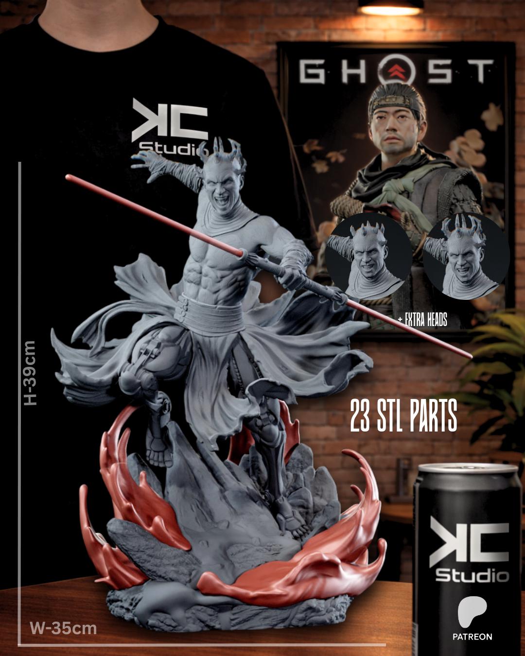 Broken Apprentice - Dark Lord Fallen Disciple Sci-Fi Revanant Darth Maul Resin Figure 16K