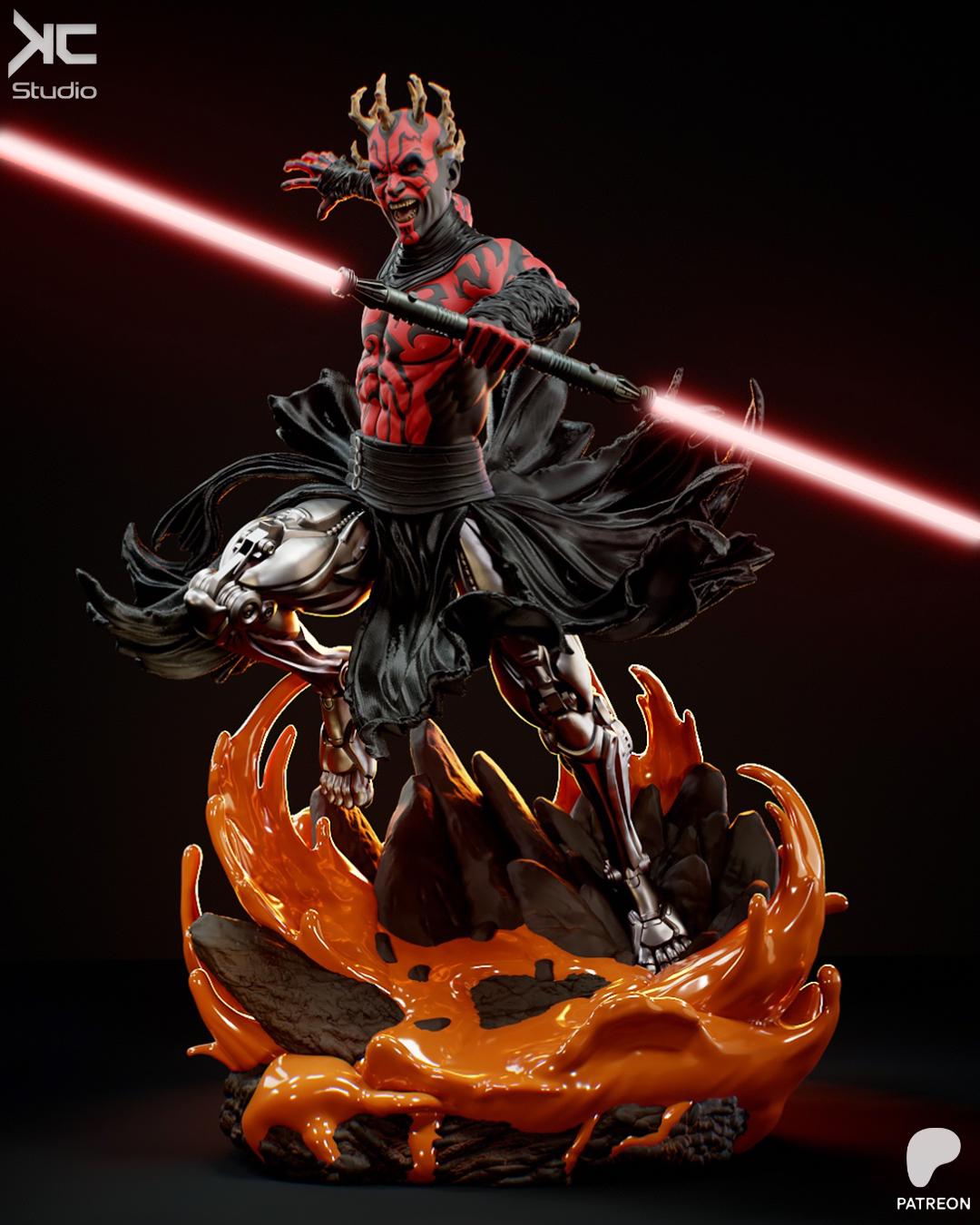 Broken Apprentice - Dark Lord Fallen Disciple Sci-Fi Revanant Darth Maul Resin Figure 16K