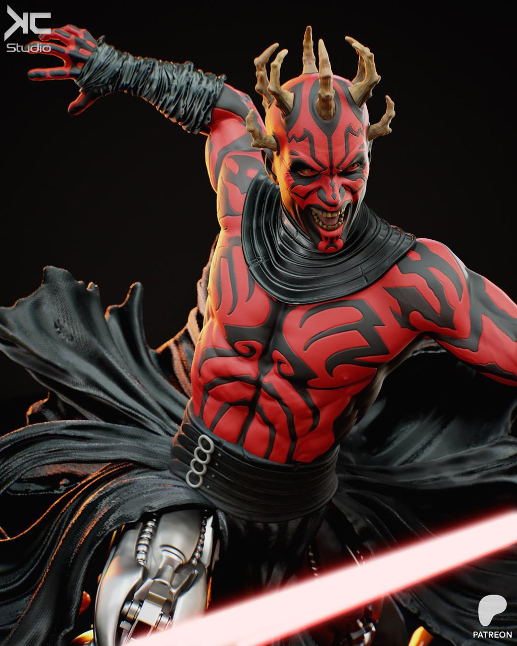 Broken Apprentice - Dark Lord Fallen Disciple Sci-Fi Revanant Darth Maul Resin Figure 16K