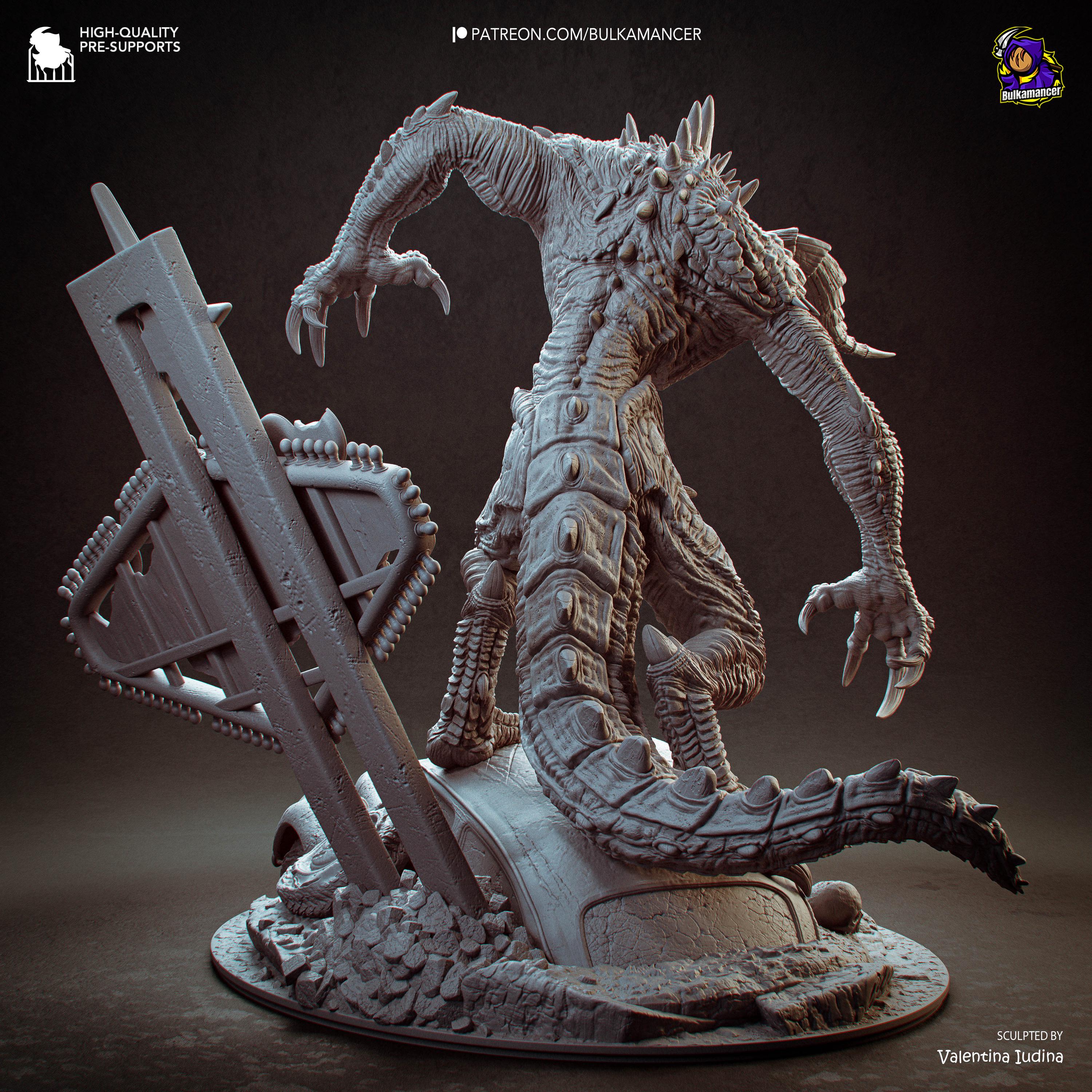 Nuclear Dreadbeast - Post Apocalyptic Wasteland Monster Deathclaw Resin Figure 16K