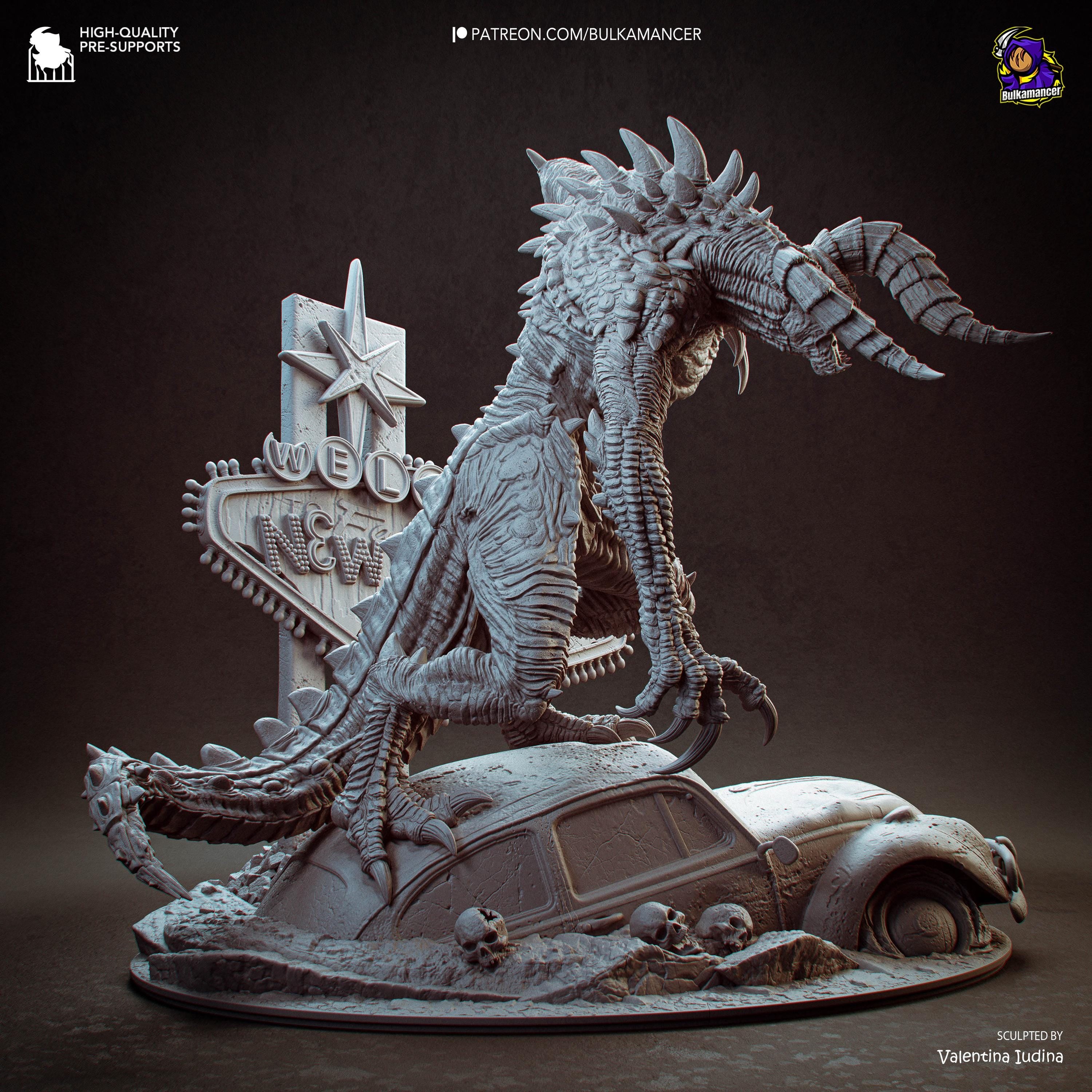 Nuclear Dreadbeast - Post Apocalyptic Wasteland Monster Deathclaw Resin Figure 16K