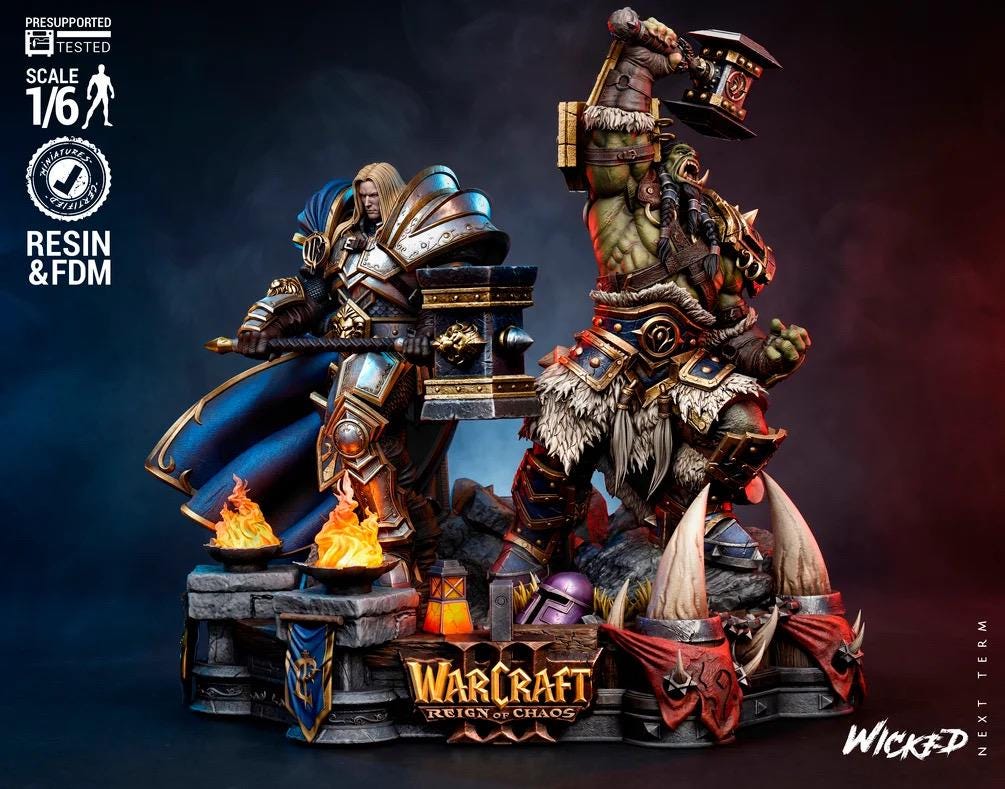 Oath And Fury - Fantasy Warrior Diorama Medieval Leaders Arthas And Thrall Resin Figure 16K