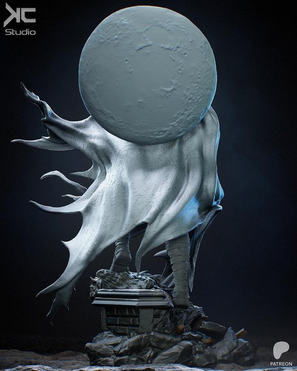 Lunar Vengeance - Mystical Hooded Vigilante Hero Moonknight Resin Figure 16K
