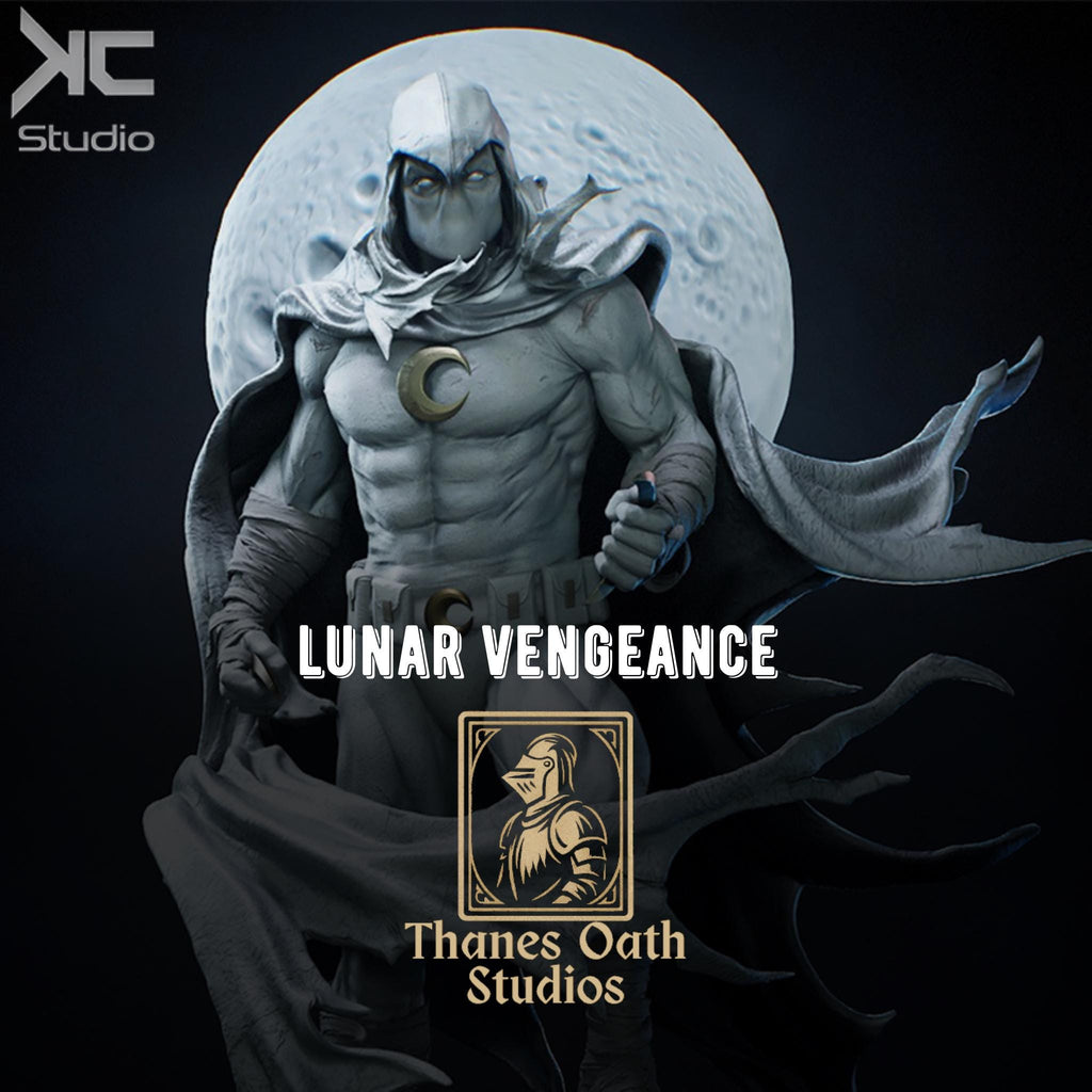Lunar Vengeance - Mystical Hooded Vigilante Hero Moonknight Resin Figure 16K