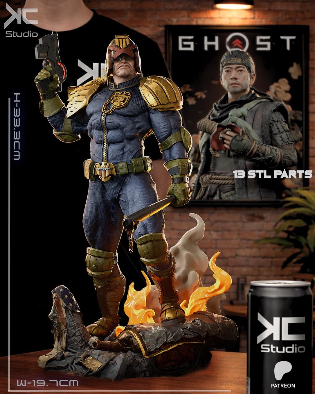 Iron Authority - Armoured Futuristic Lawkeeper Judge Dredd Resin Figure 16K