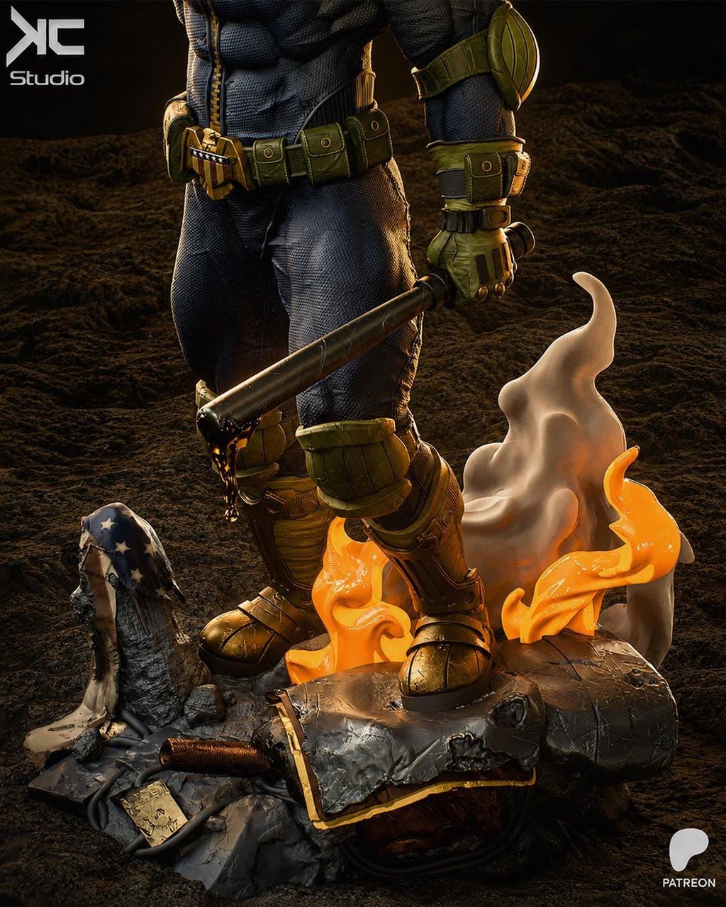 Iron Authority - Armoured Futuristic Lawkeeper Judge Dredd Resin Figure 16K