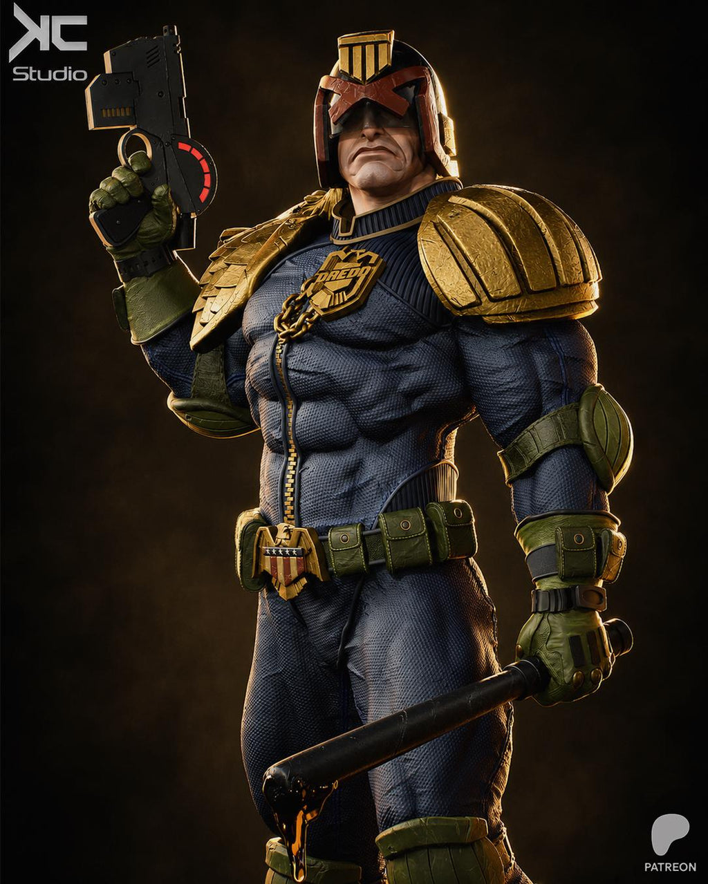 Iron Authority - Armoured Futuristic Lawkeeper Judge Dredd Resin Figure 16K