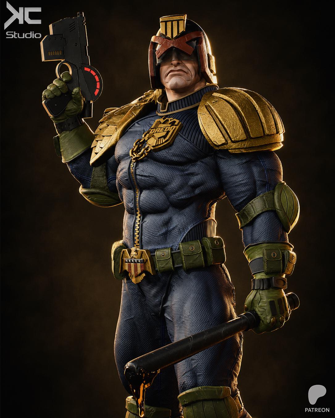 Iron Authority - Armoured Futuristic Lawkeeper Judge Dredd Resin Figure 16K