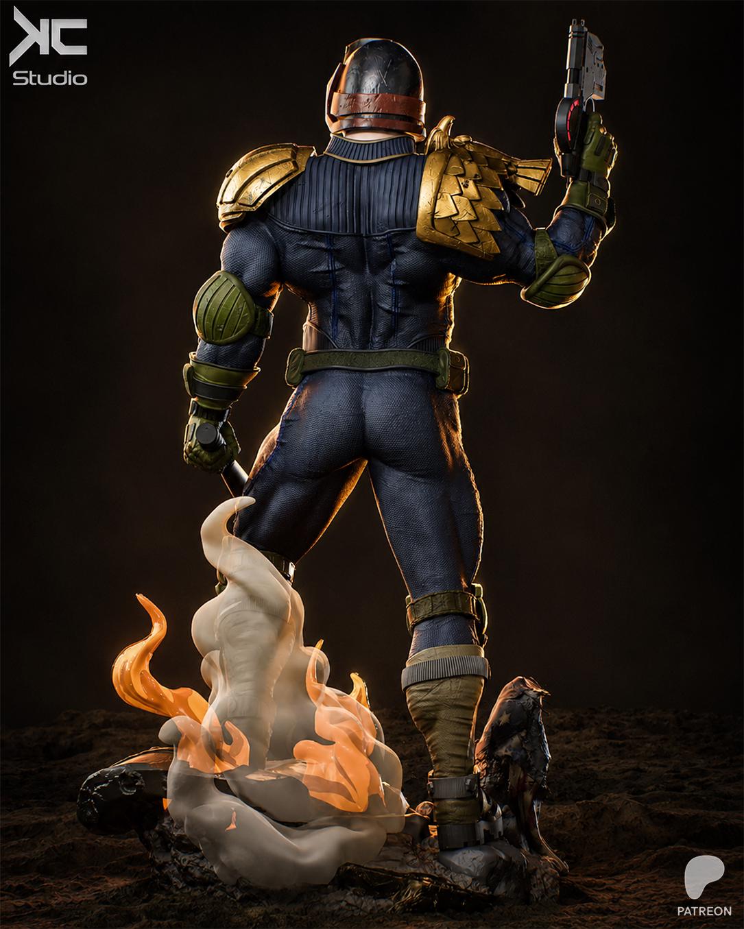 Iron Authority - Armoured Futuristic Lawkeeper Judge Dredd Resin Figure 16K