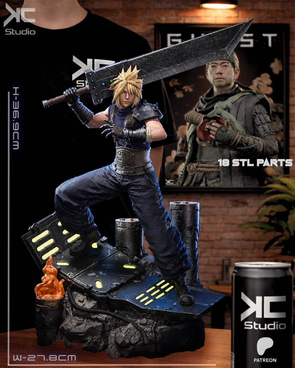 Broken Legacy - Swordsman Battle Worn Heroic Cloud Strife Resin Figure 16K