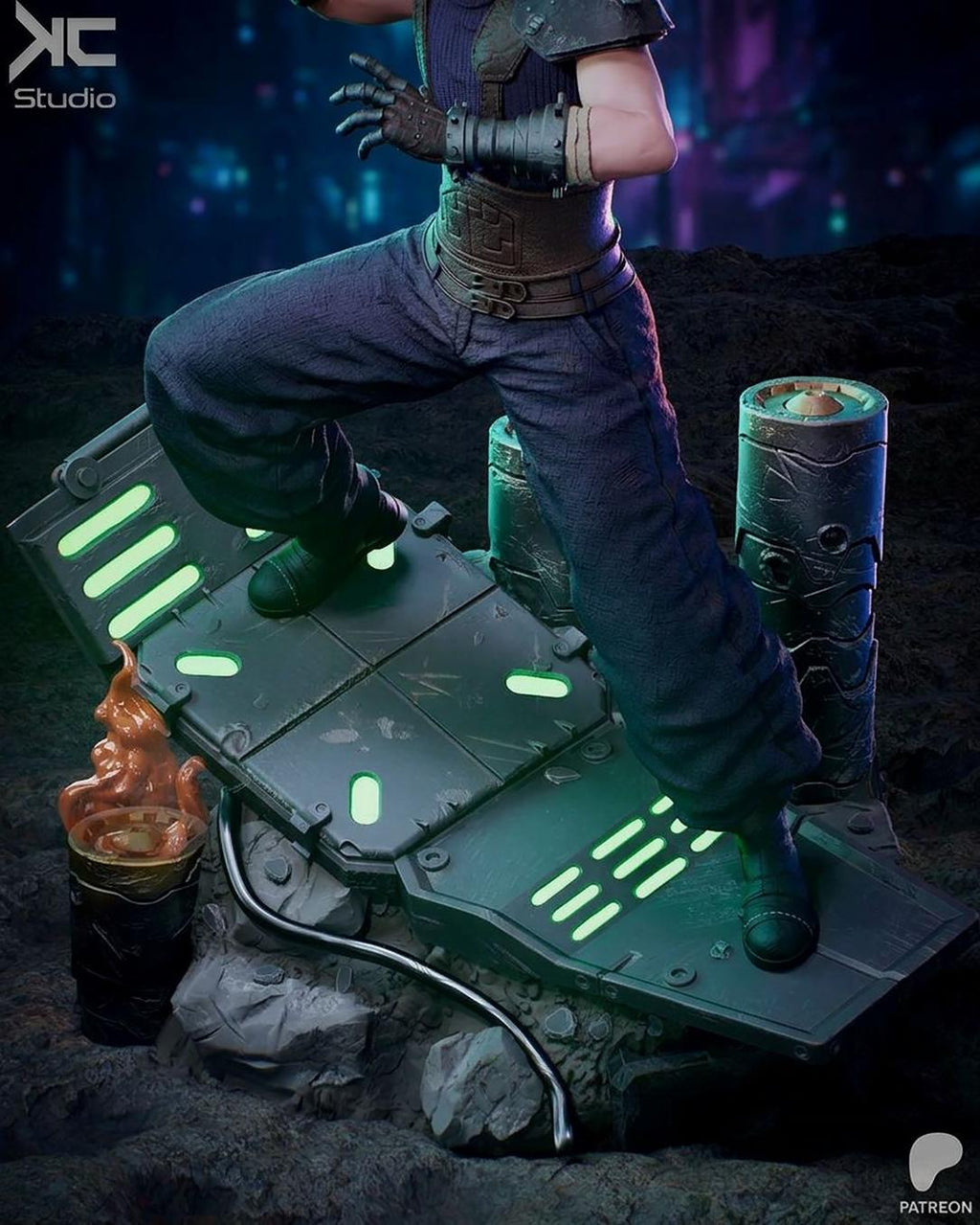 Broken Legacy - Swordsman Battle Worn Heroic Cloud Strife Resin Figure 16K