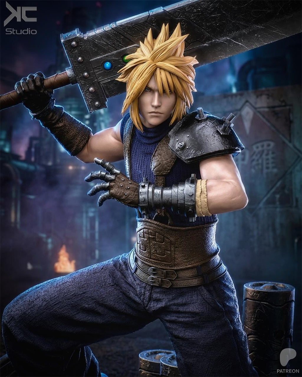 Broken Legacy - Swordsman Battle Worn Heroic Cloud Strife Resin Figure 16K