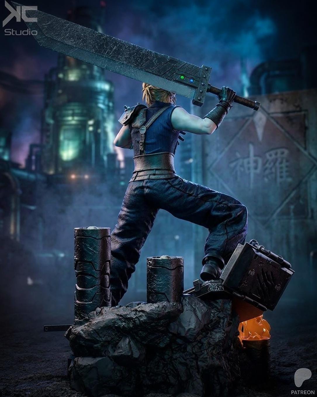 Broken Legacy - Swordsman Battle Worn Heroic Cloud Strife Resin Figure 16K