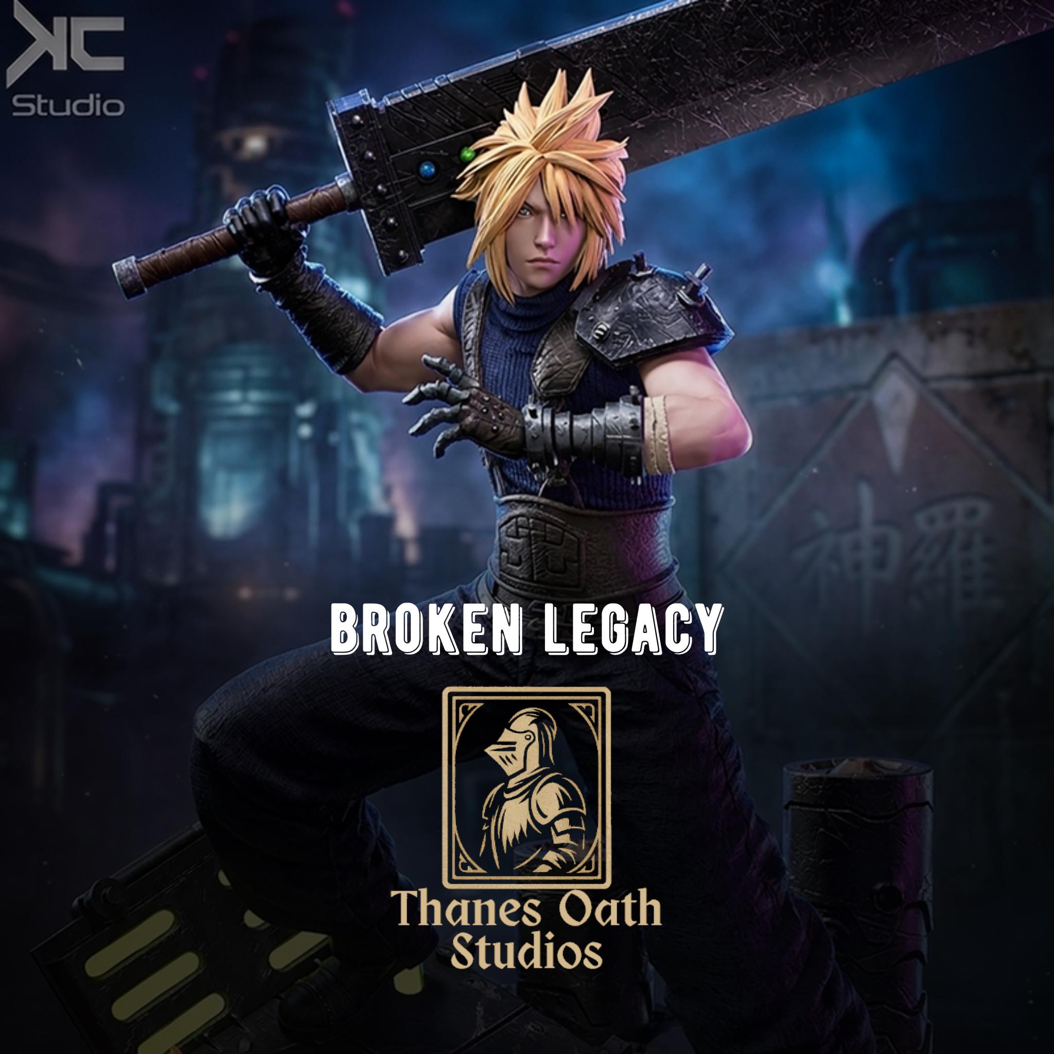 Broken Legacy - Swordsman Battle Worn Heroic Cloud Strife Resin Figure 16K
